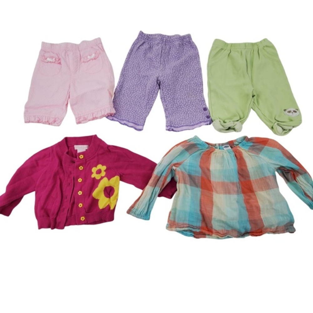 Girls Lot of 5 Size‎ 6 12 Month Pants Sweater Top B